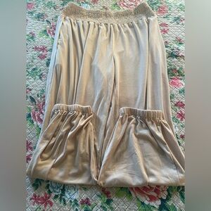 Beige Wide-Leg Pants
